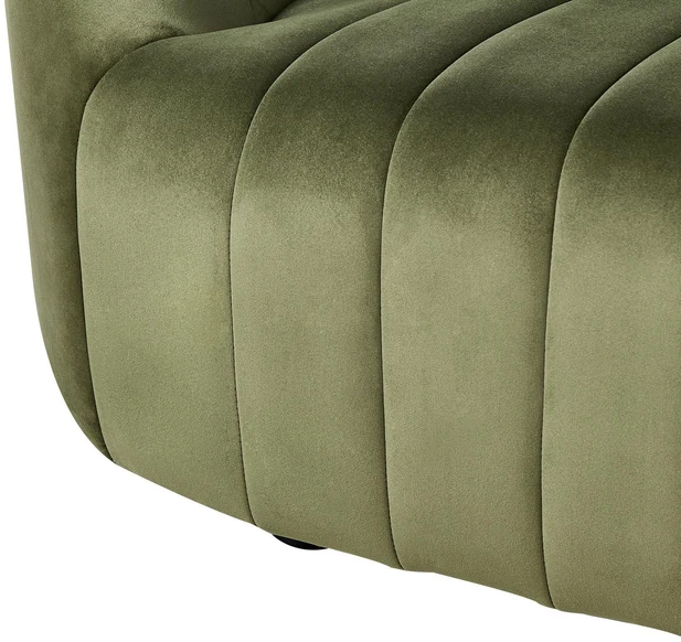 Beliani Trivietė sofa MALUNG, veliūras, tamsiai žalia