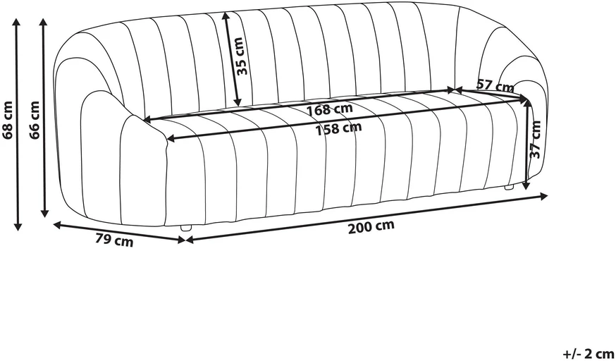 Beliani Trivietė sofa MALUNG, veliūras, tamsiai žalia