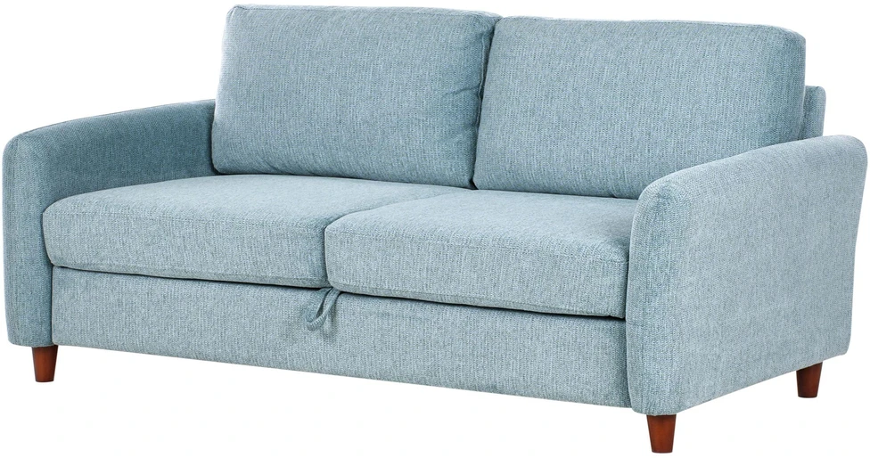 Beliani Trivietė sofa MARE mėlyna su daiktadėže