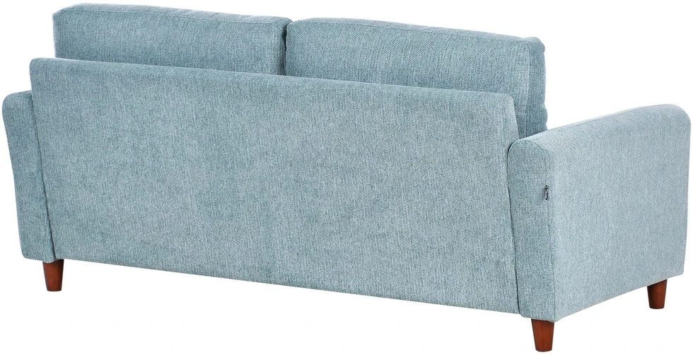 Beliani Trivietė sofa MARE mėlyna su daiktadėže