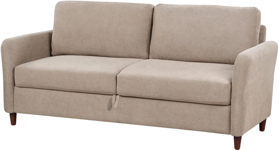 Beliani Trivietė sofa MARE smėlio-pilkos spalvos su daiktadėže