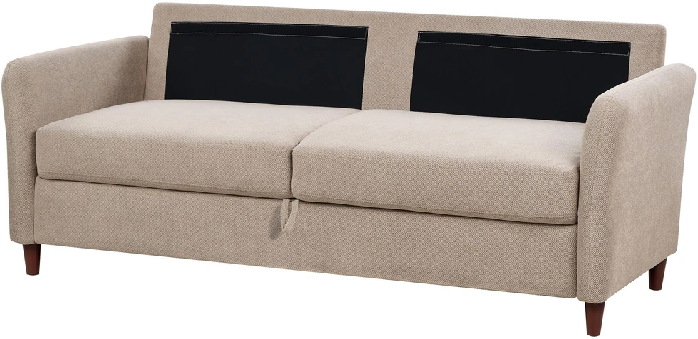 Beliani Trivietė sofa MARE smėlio-pilkos spalvos su daiktadėže