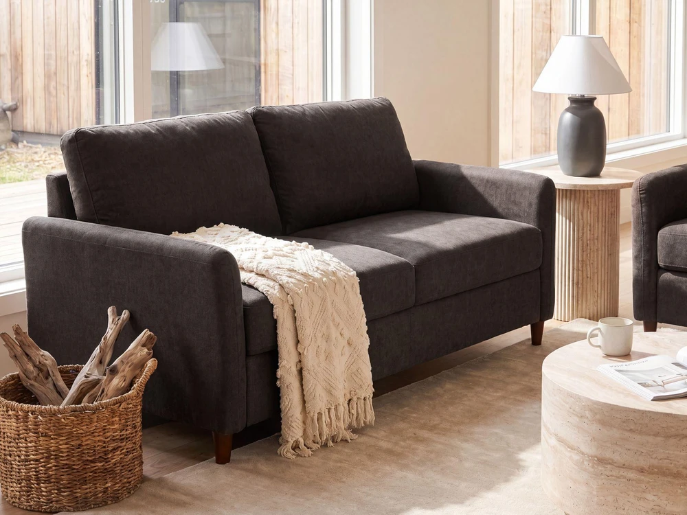 Beliani Trivietė sofa MARE tamsiai ruda