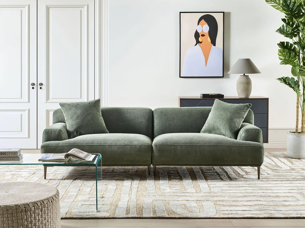 Beliani Trivietė sofa MATILA žalia