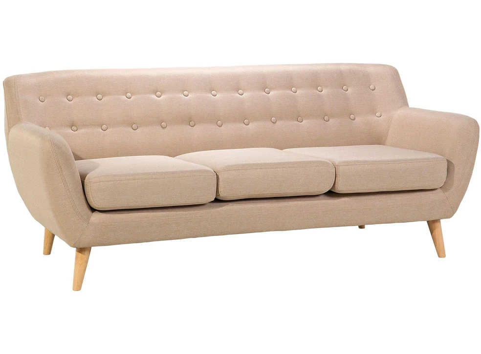 Beliani Trivietė sofa MOTALA, smėlio spalvos