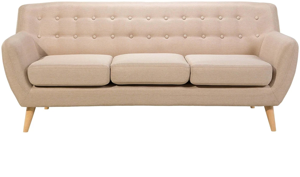 Beliani Trivietė sofa MOTALA, smėlio spalvos