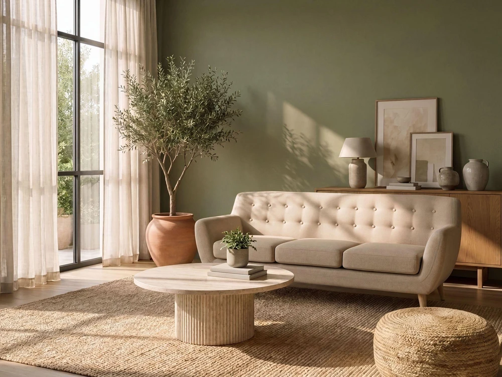 Beliani Trivietė sofa MOTALA, smėlio spalvos