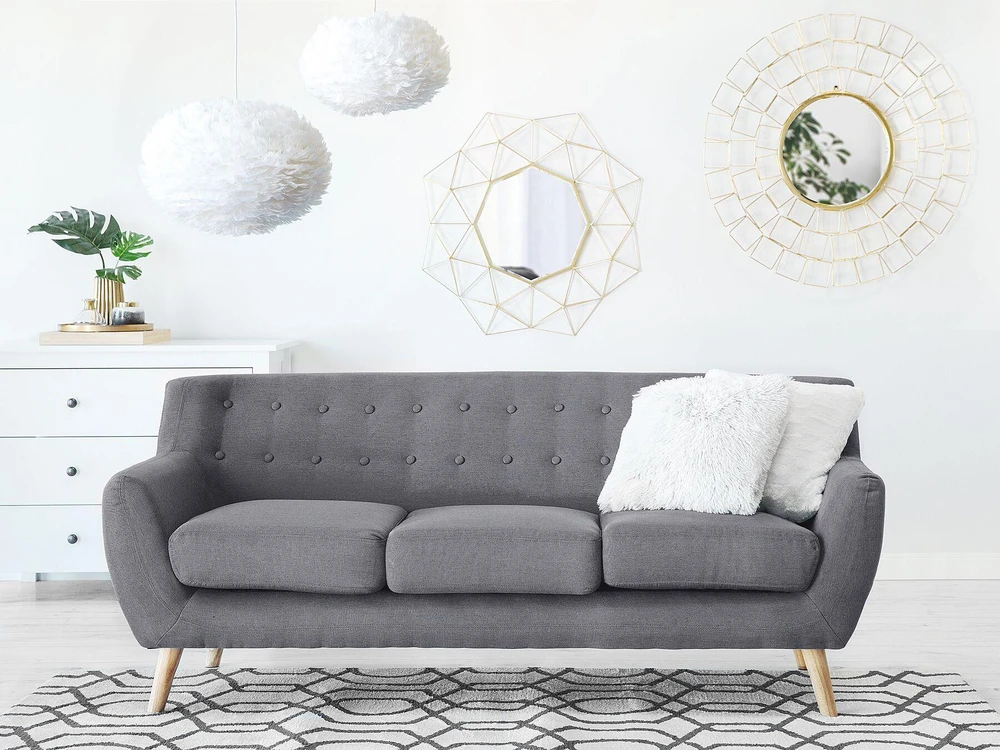 Beliani Trivietė sofa MOTALA šviesiai pilka