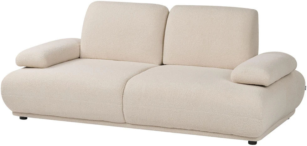 Beliani Trivietė sofa NACKA, buklė audinys, smėlio spalvos