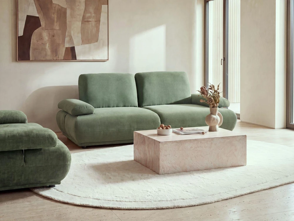 Beliani Trivietė sofa NACKA šviesiai žalia