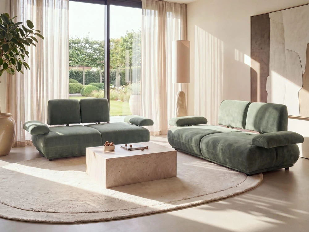 Beliani Trivietė sofa NACKA šviesiai žalia