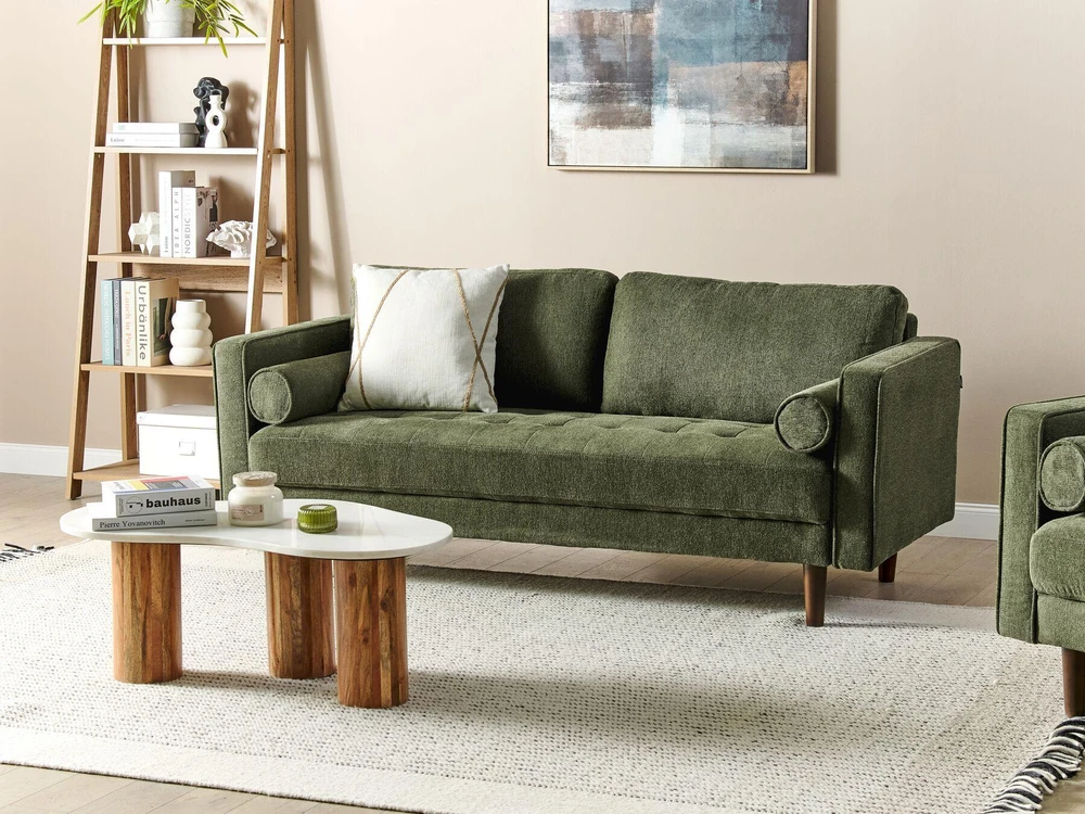 Beliani Trivietė sofa NURMO, tamsiai žalia