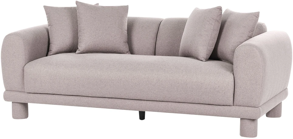 Beliani Trivietė sofa PORI smėlio pilkos spalvos