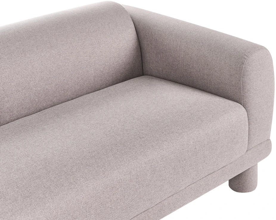 Beliani Trivietė sofa PORI smėlio pilkos spalvos
