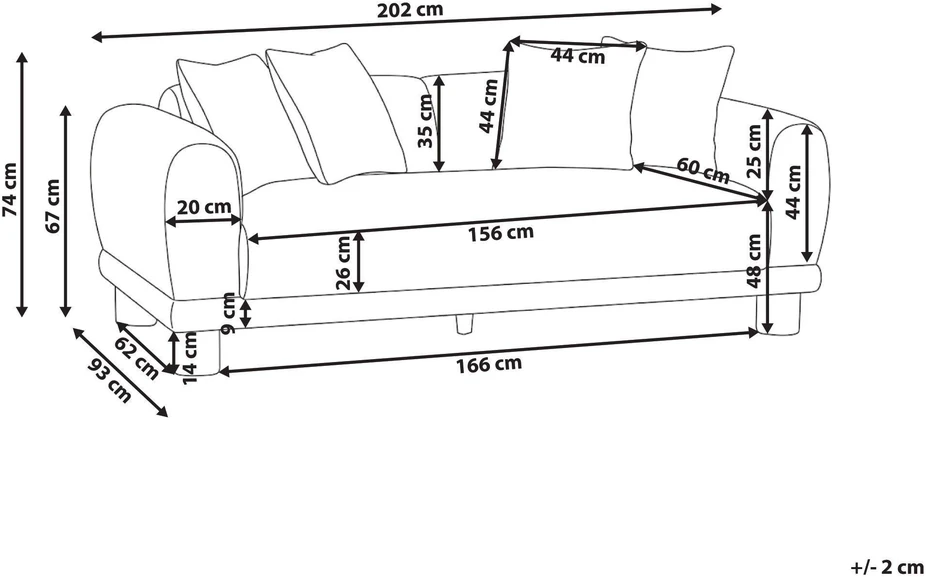 Beliani Trivietė sofa PORI Šviesiai pilka