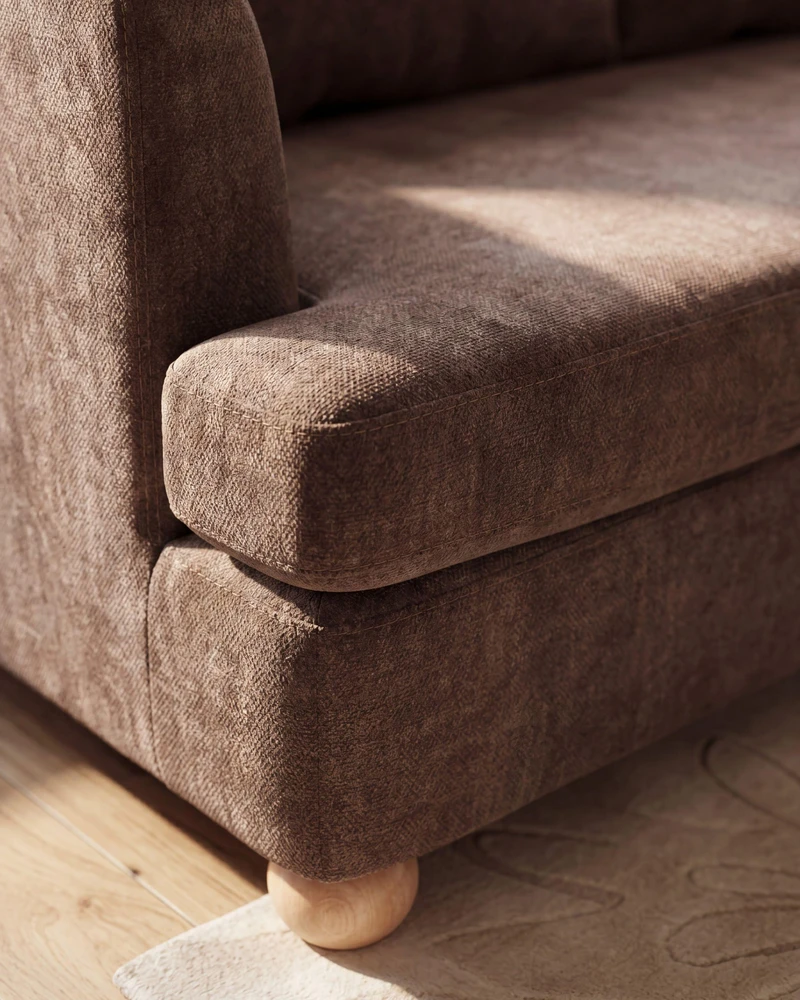 Beliani Trivietė sofa RATTVIK, rudas šenilas