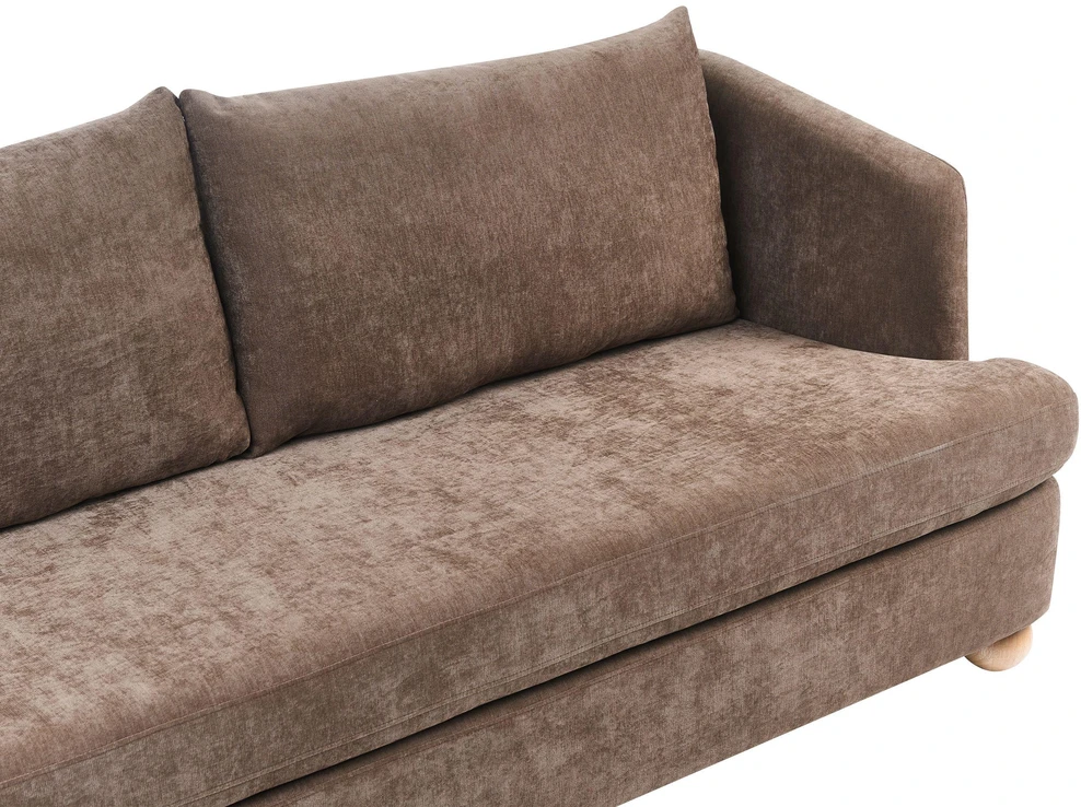 Beliani Trivietė sofa RATTVIK, rudas šenilas