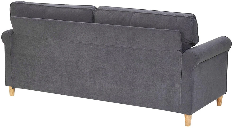 Beliani Trivietė sofa RONNEBY veliūrinė tamsiai pilka