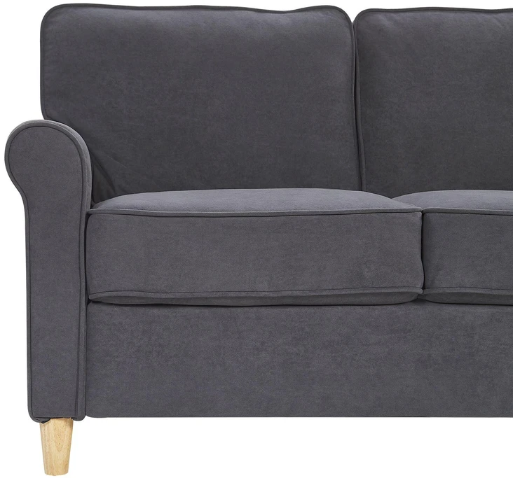 Beliani Trivietė sofa RONNEBY veliūrinė tamsiai pilka