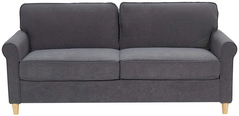 Beliani Trivietė sofa RONNEBY veliūrinė tamsiai pilka