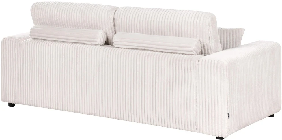 Beliani Trivietė sofa SANDORA iš velveto audinio, kreminė balta