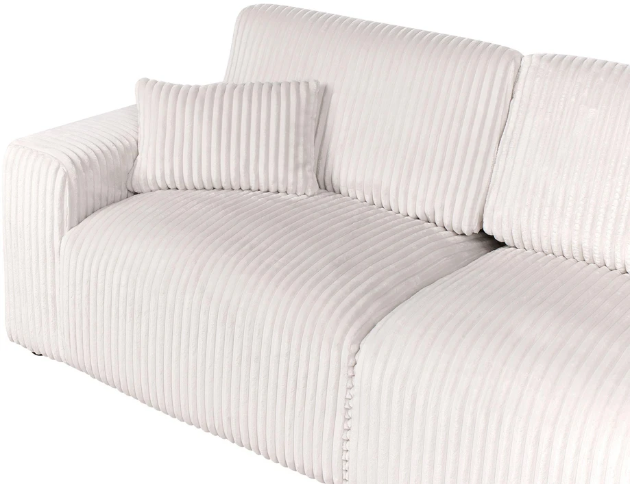 Beliani Trivietė sofa SANDORA iš velveto audinio, kreminė balta