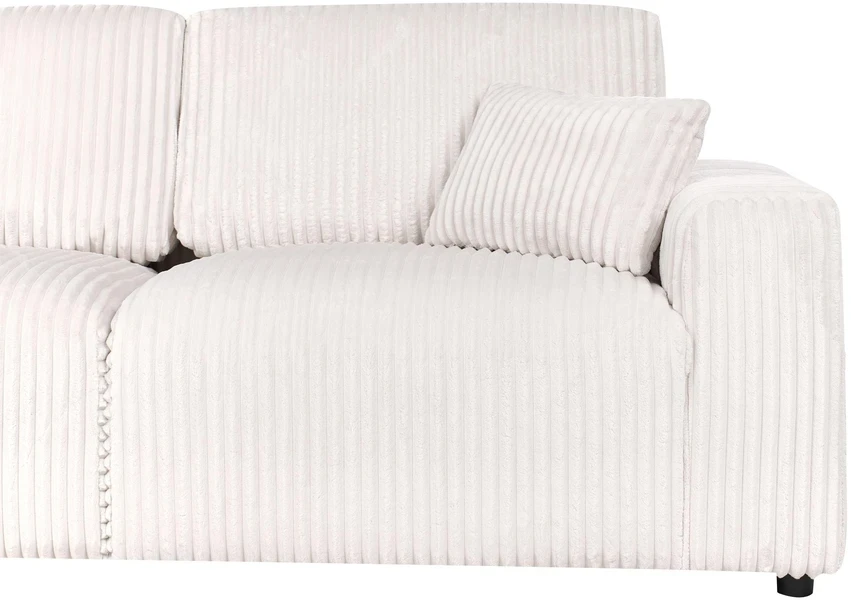 Beliani Trivietė sofa SANDORA iš velveto audinio, kreminė balta