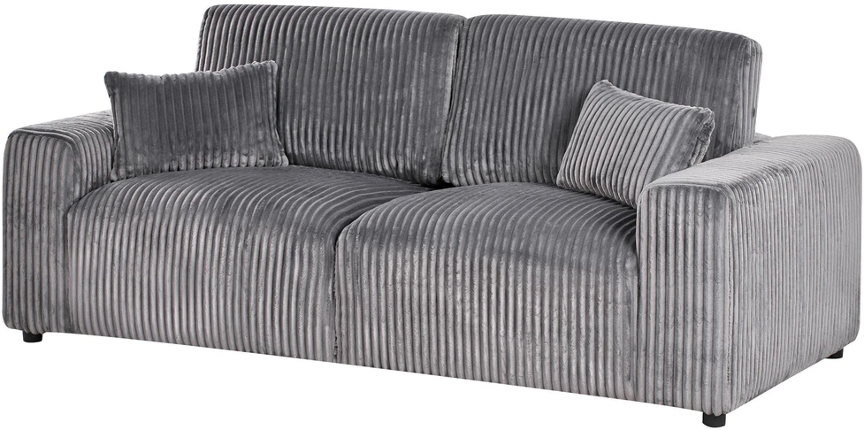 Beliani Trivietė sofa SANDORA, velvetinis audinys, pilka