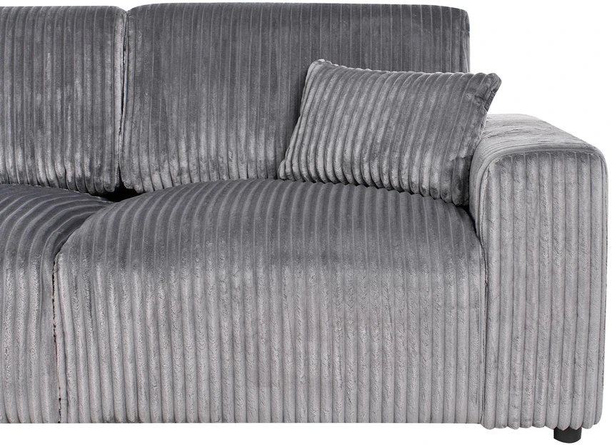 Beliani Trivietė sofa SANDORA, velvetinis audinys, pilka