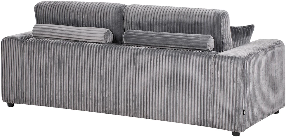Beliani Trivietė sofa SANDORA, velvetinis audinys, pilka