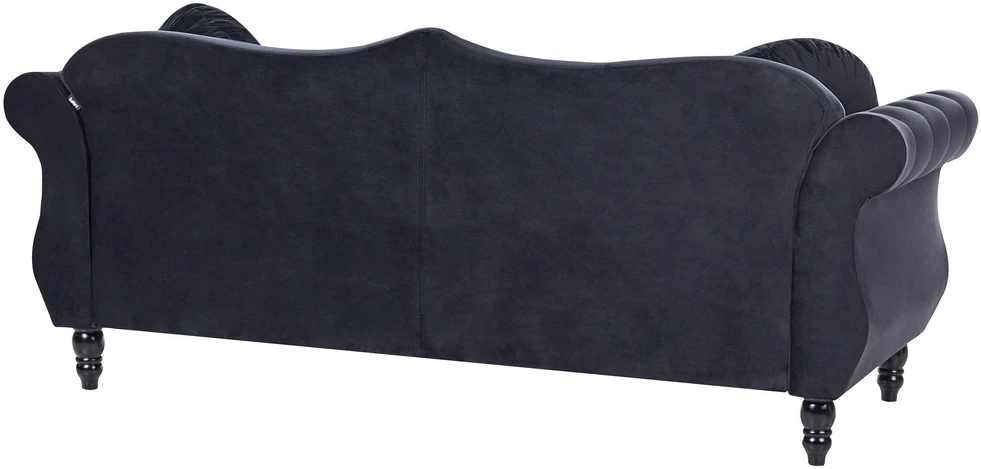 Beliani Trivietė sofa SKIEN, veliūras, juoda
