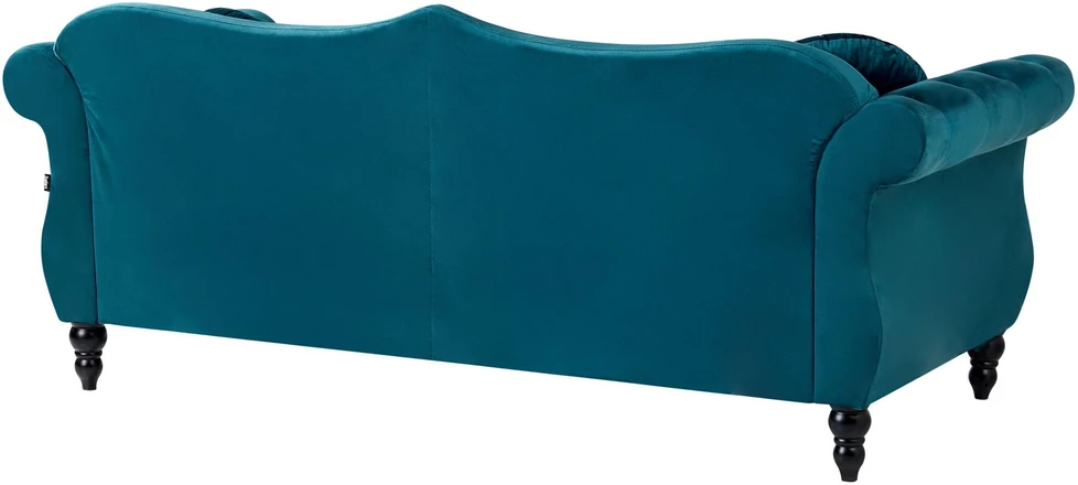 Beliani Trivietė sofa „SKIEN“, žydra veliūrinė