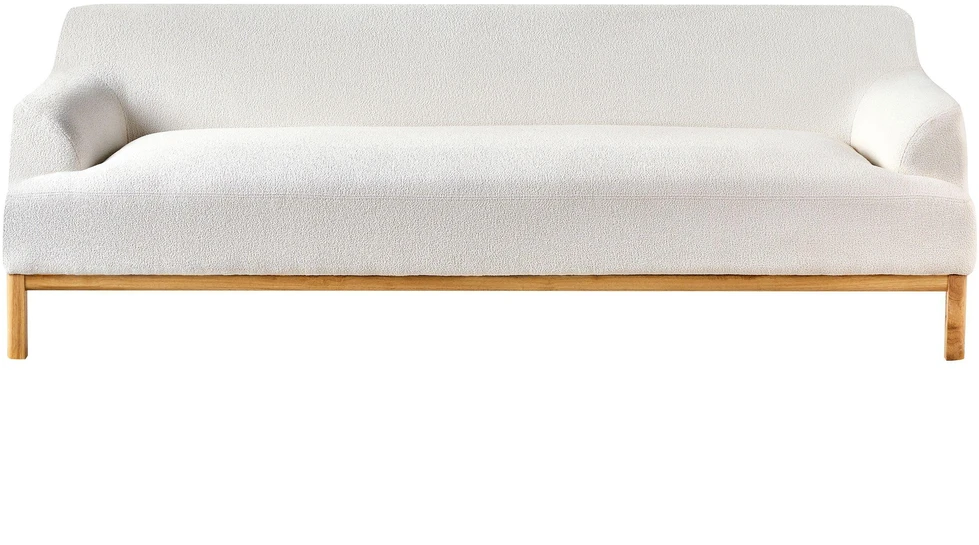 Beliani Trivietė sofa SOSJO Boucle, kreminės spalvos
