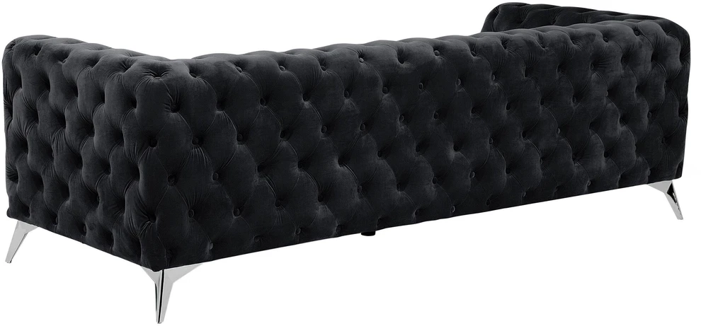 Beliani Trivietė sofa SOTRA aksominė juoda