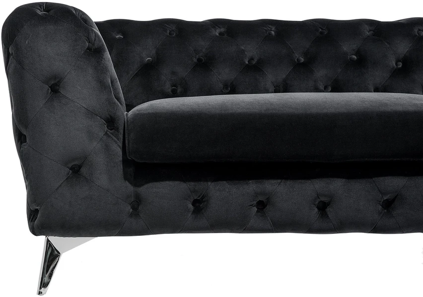 Beliani Trivietė sofa SOTRA aksominė juoda