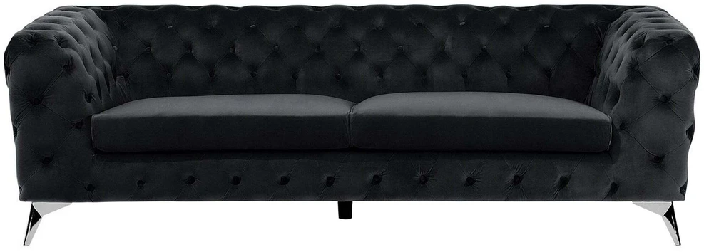 Beliani Trivietė sofa SOTRA aksominė juoda