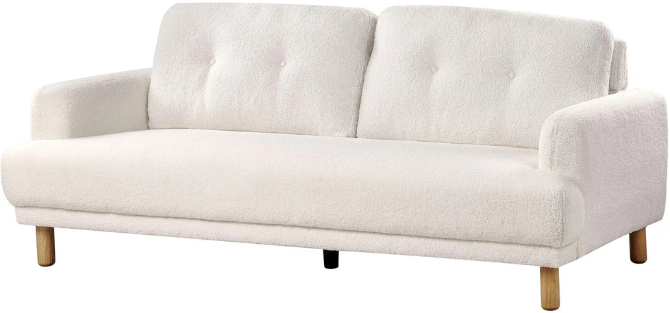 Beliani Trivietė sofa TUVE, balta boucle medžiaga