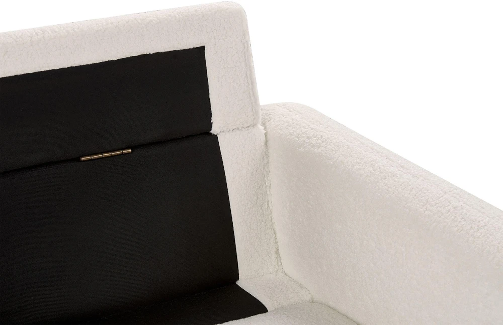Beliani Trivietė sofa TUVE, balta boucle medžiaga