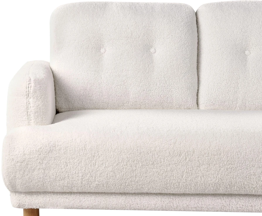 Beliani Trivietė sofa TUVE, balta boucle medžiaga