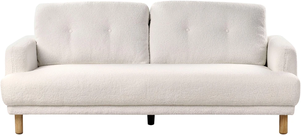 Beliani Trivietė sofa TUVE, balta boucle medžiaga