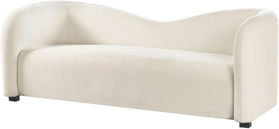 Beliani Trivietė sofa VELTADA, veliūras, kreminė balta