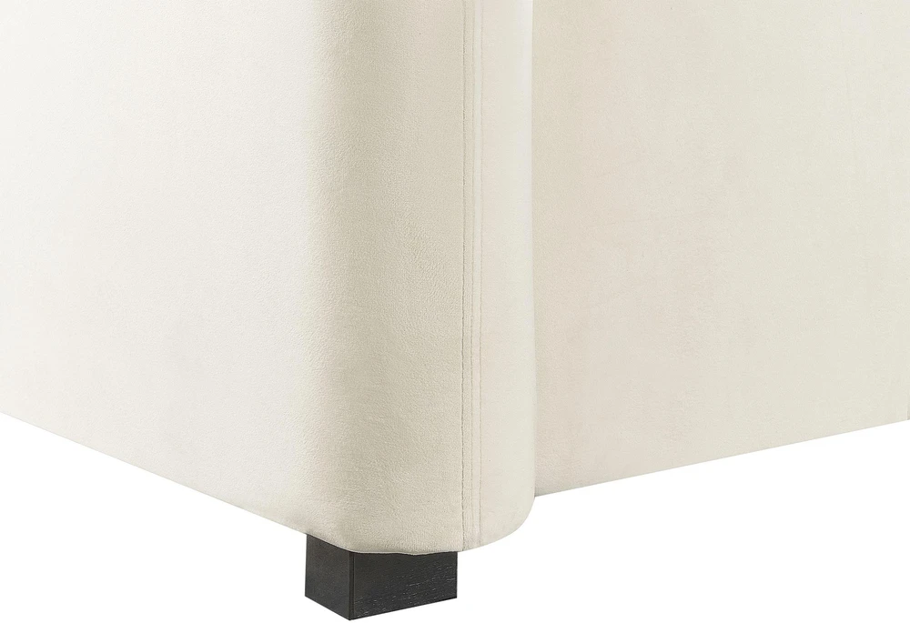Beliani Trivietė sofa VELTADA, veliūras, kreminė balta