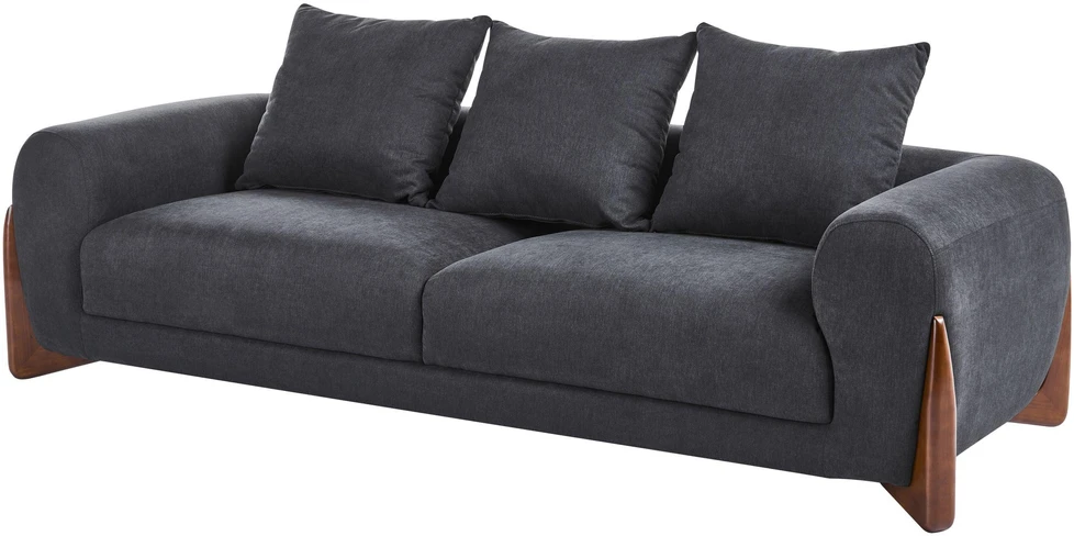 Beliani Trivietė sofa VINLIDEN, juoda