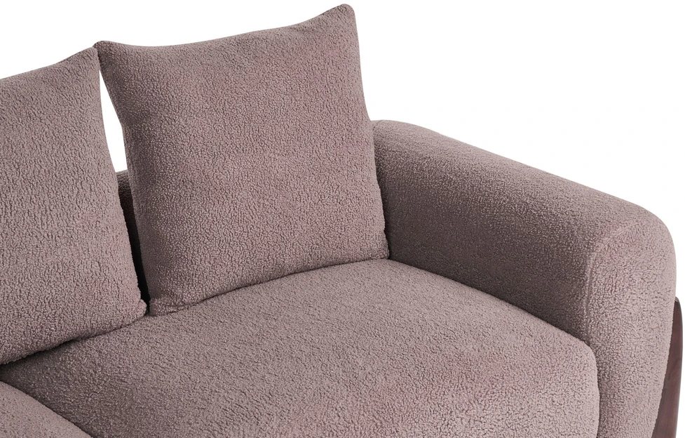 Beliani Trivietė sofa VINLIDEN, rudas „boucle“ audinys