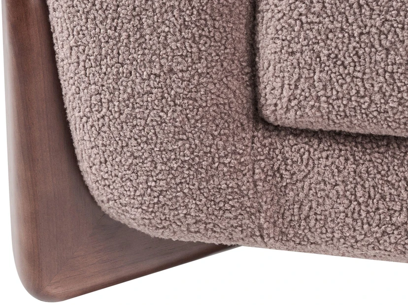 Beliani Trivietė sofa VINLIDEN, rudas „boucle“ audinys
