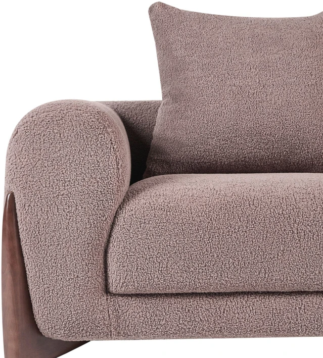 Beliani Trivietė sofa VINLIDEN, rudas „boucle“ audinys