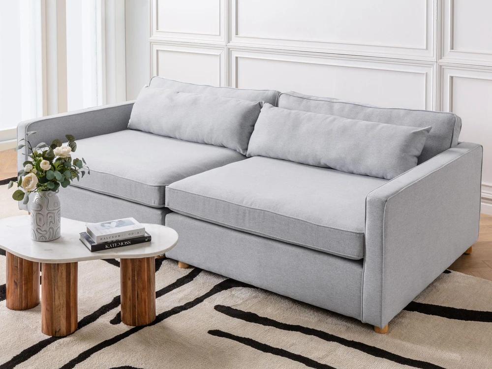 Beliani Trivietė sofa VINSTRA, pilka