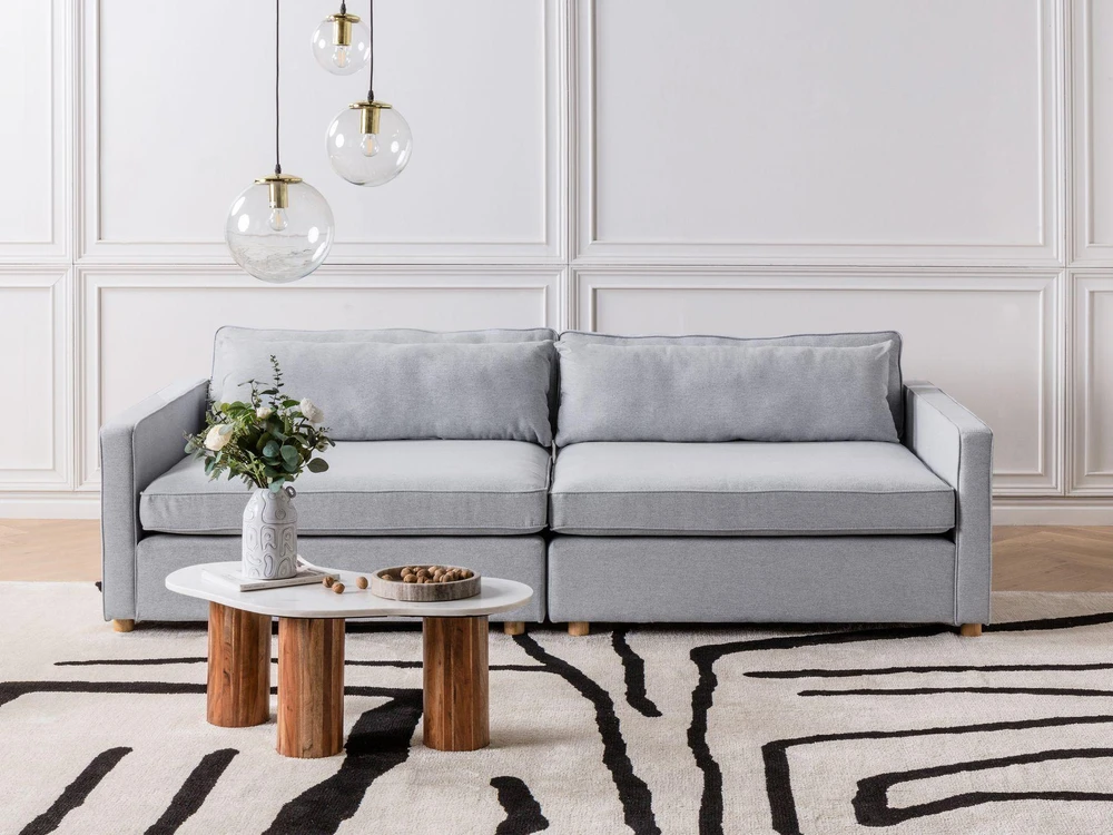 Beliani Trivietė sofa VINSTRA, pilka