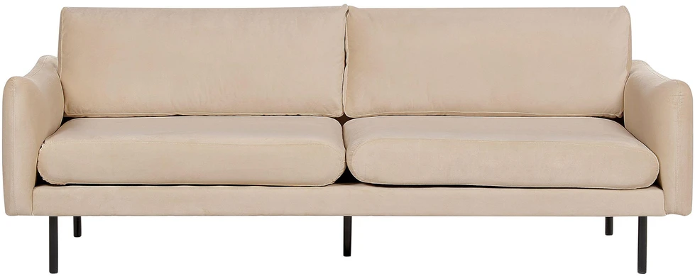Beliani Trivietė sofa VINTERBRO, smėlio spalvos veliūras