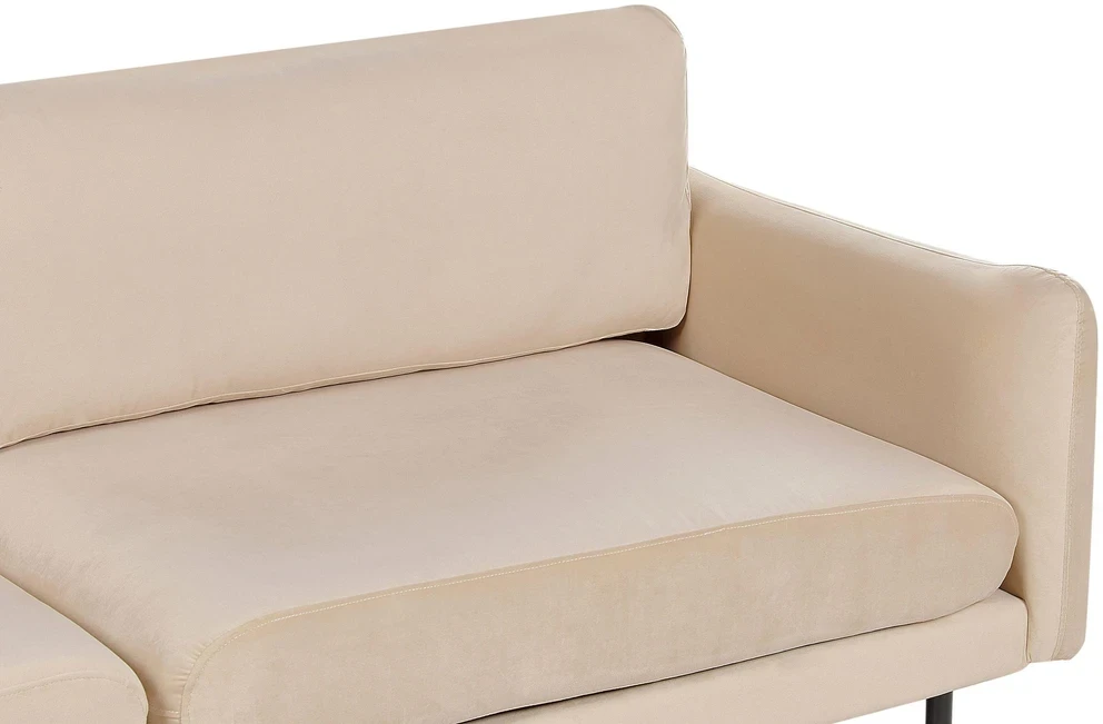 Beliani Trivietė sofa VINTERBRO, smėlio spalvos veliūras